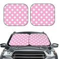thumbnail image 2 of Balery 2 Piece Pink And White Polka Dot Car Windshield Sun Shade|Foldable Front Windshield Shade for Car Front Window for Most Sedans SUV Truck-Medium, 2 of 7