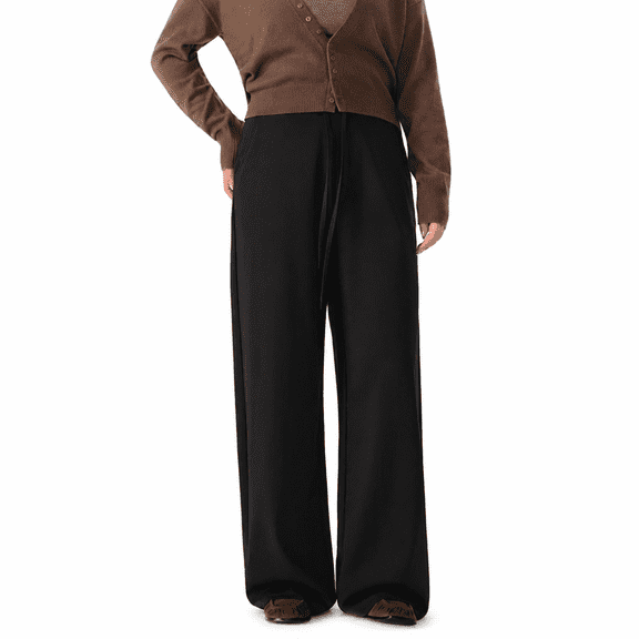 Neropero Women's Tall Wide Leg Sweatpants, Cotton-Blend Lounge Pants with Pockets, S-6XL