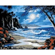With Wooden Frame Adults And Kids Oil Painting Gift Kits Coastal And Oceanic Landforms Watercourse Water Natural Landscape Cloud Wind W 40X50Cm