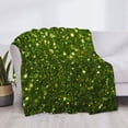 thumbnail image 3 of Uemuo Green Glitter Sparkle Printed Throw Blanket for Couch, Fluffy Fuzzy Blankets for Bed, Sofa, Cozy Flannel Faux Fur Blanket-80"x60", 3 of 6