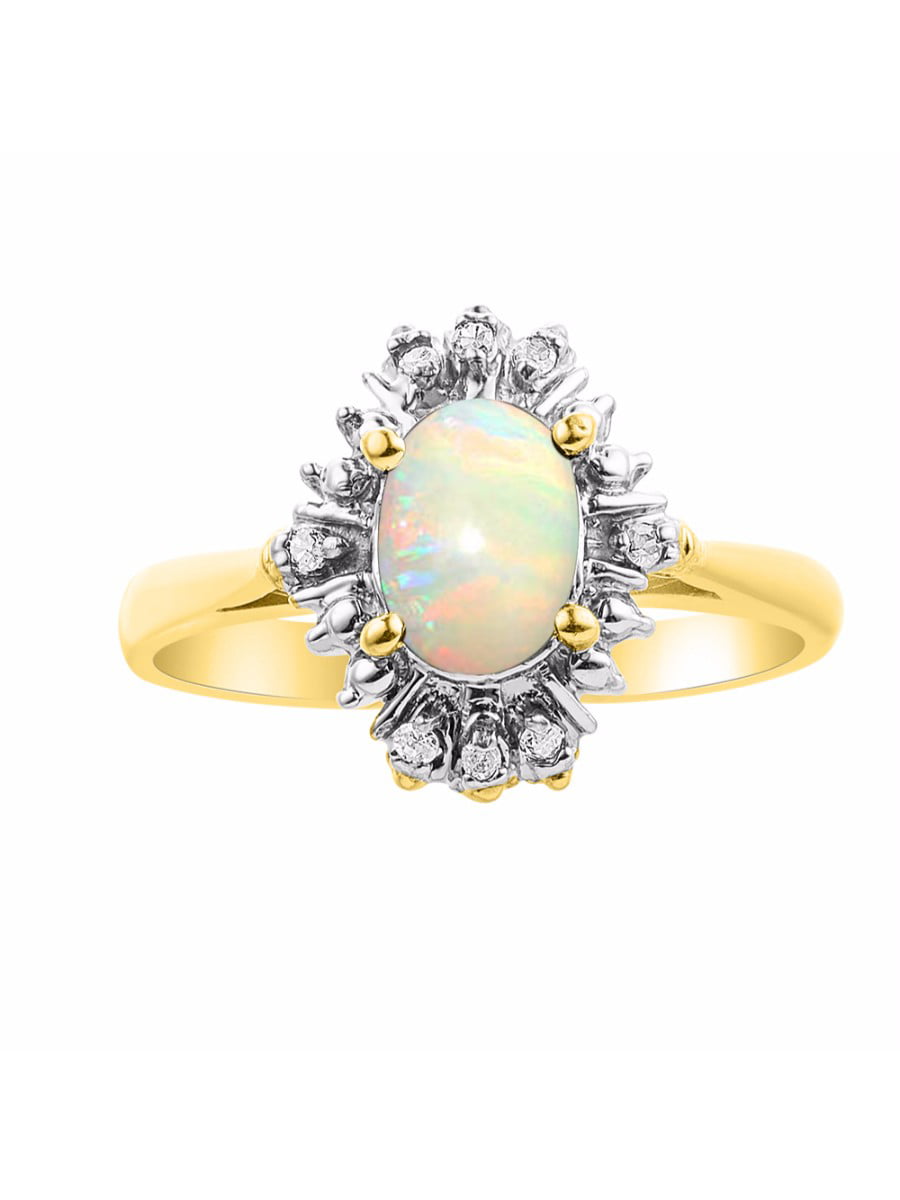 Details about   14k White Gold Oval Opal Ring 