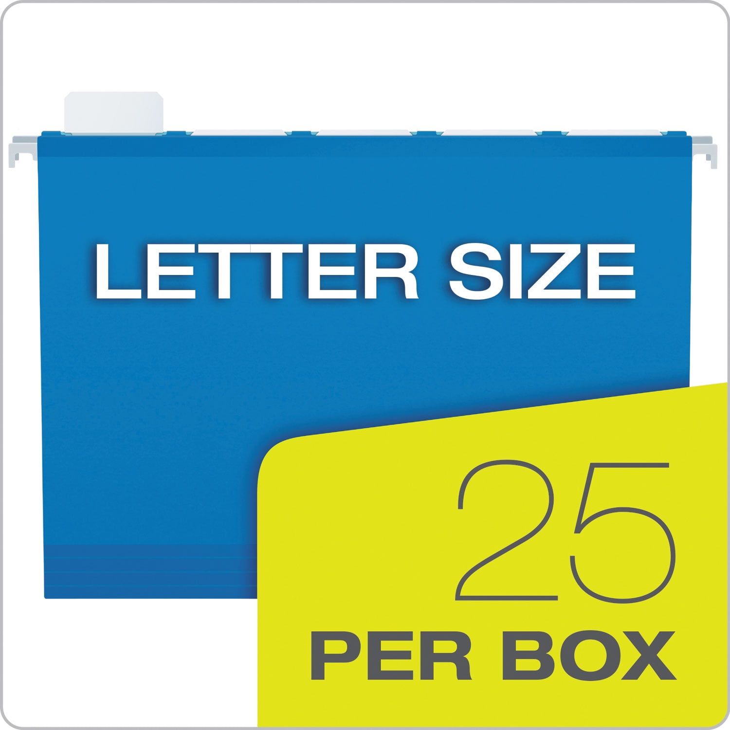 SureHook Reinforced Extra-Capacity Hanging Box File, 1 Section, 3" Capacity, Letter Size, 1/5-Cut Tabs, Blue, 25/Box | Bundle of 2 Boxes