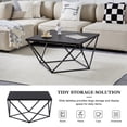 thumbnail image 4 of CLIPOP Square Coffee Table Metal Frame Modern Industrial&nbsp;Style for Living Room,Black, 4 of 10