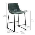 thumbnail image 3 of HOMCOM Bar Stools Set of 2, Counter Height Barstools with Back, 3 of 10