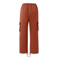 thumbnail image 5 of Godokuleh Mens Casual Joggers Pants Hiking Drawstring Chino Cargo Pants Straight Leg Pants Orange XL, 5 of 5