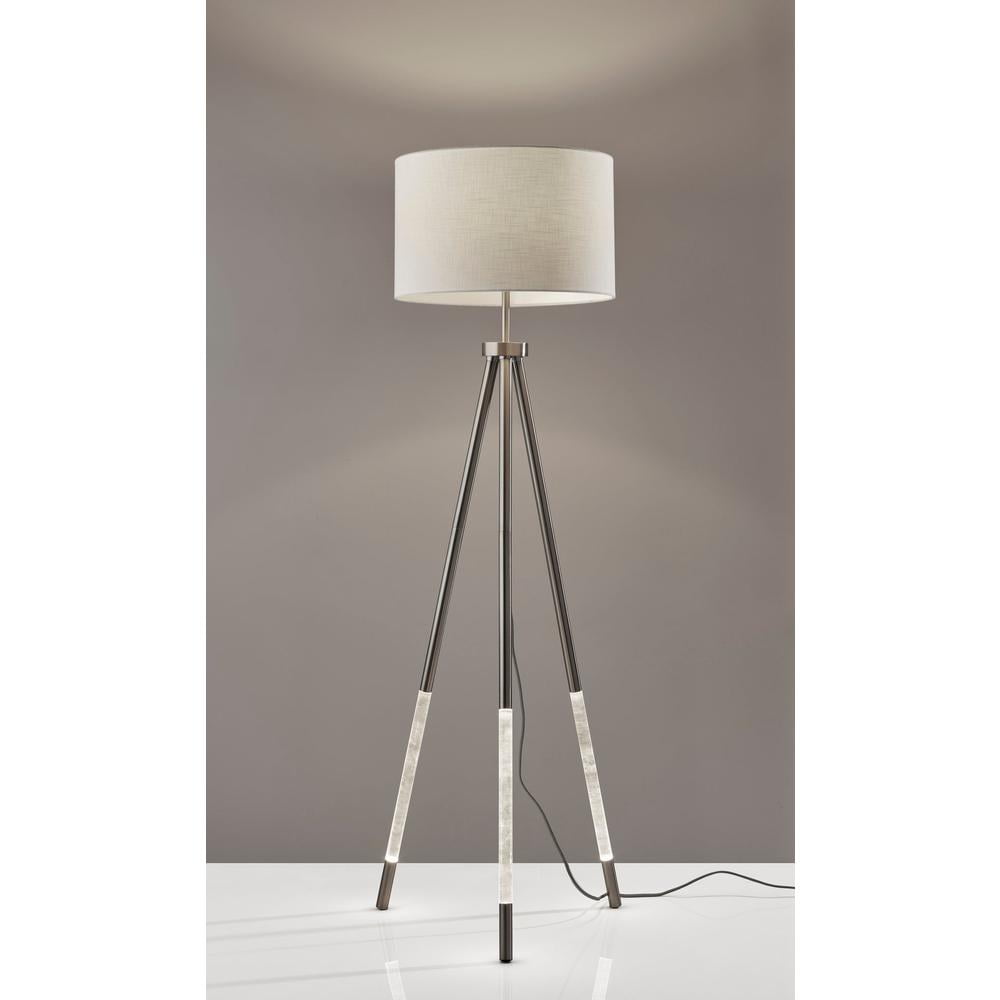 Della Nightlight Floor Lamp in Brushed Steel Finish