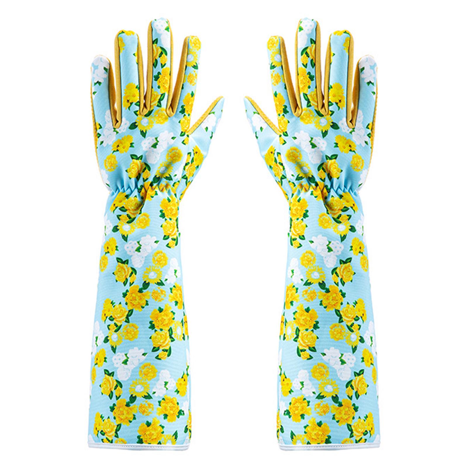 Gardening Gloves Floral Print Garden Planting Gloves Thorn Proof
