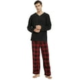 thumbnail image 2 of U2SKIIN Couple Pajama Sets, Plaid Matching Pajama Set for Men and Women Soft Warm Pjs Set（Black/Red-black Plaid Mens, XX-Large）, 2 of 6