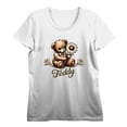 thumbnail image 5 of Teddy Bear With Daisy Women's Vivid White Crew Neck Short Sleeve Crop Tee-3XL, 5 of 7