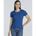 thumbnail image 2 of Real Essentials 4 Pack: Women's Ribbed Knit Short Sleeve Crew Neck T-Shirt (Available in Plus), 2 of 6