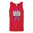 thumbnail image 2 of Real Men Wear Pink Awareness Mens Graphic Tank Top, Red, Large, 2 of 3