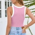 thumbnail image 4 of Women Tank Tops Round Neck Sleeveless Backless Summer Ribbed Fitted Cami Shirts, 4 of 6