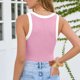 thumbnail image 3 of Mujeres Blusas de Verano sin Mangas Cuello en V Cuello Sólido Camiseta, Poliéster Suave Desgaste Diario Casual, Longitud Regular, 3 of 5