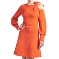 thumbnail image 4 of Caprice Dress - Women's Long sleeve fit and flare dress with single shoulder cut out and shoulder tie, 4 of 5