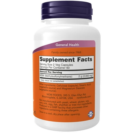 ナウフーズ ＮＯＷ　ＭＳＭ　1000mg　120粒 3個セット NOW Foods