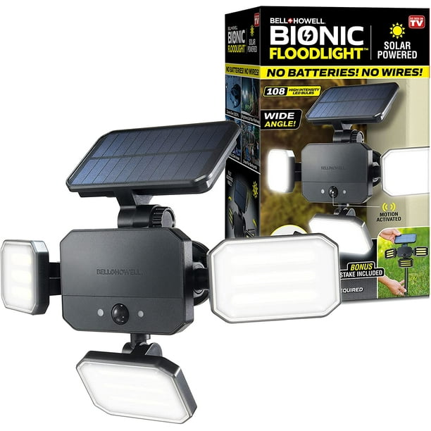 Bell + Howell Bionic Floodlight, MotionSensing, Indoor/Outdoor,108 High Power LED Bulbs in