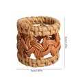 thumbnail image 3 of Natural Handwoven Rattan Napkin Rings Set, Mixed Style Wicker Serviette Buckles, Rustic Woven Table Decor for Dinner Party Wedding Holiday Dining Table Setting, Khaki-C, 3 of 7