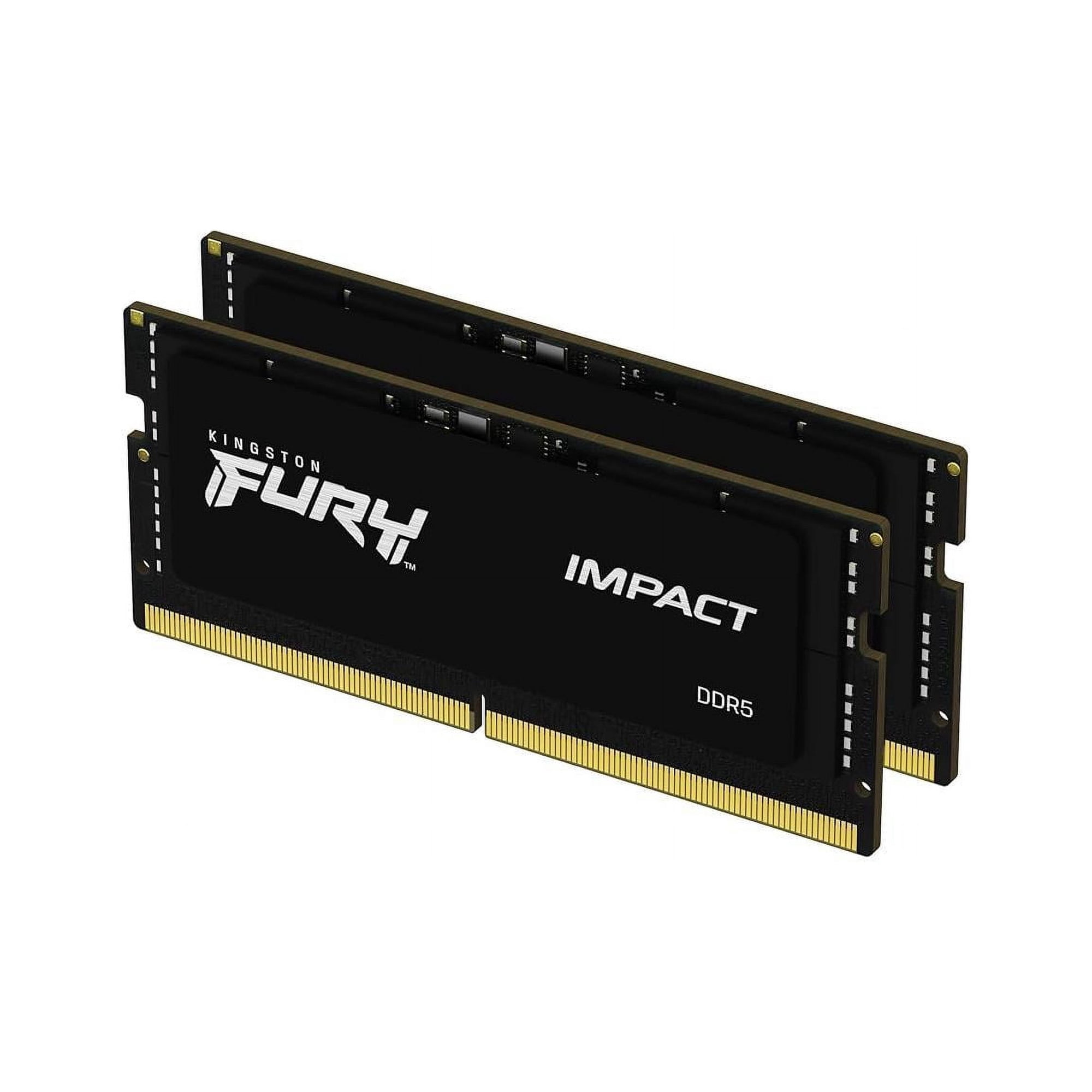 Kingston FURY Impact 32GB (2x16GB) 5600MT/s DDR5 CL40 Laptop Memory Kit of 2 | Lower Power Consumption | Intel XMP 3.0 | Plug N Play | KF556S40IBK2-32