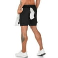 thumbnail image 5 of ilfioreemio Men's 2 in 1 Running Shorts Quick Dry Athletic Shorts with Liner, Workout Shorts with Zip Pockets and Towel Loop, 5 of 7