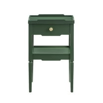 Comfort Pointe Finchley Vintage Green Wood 1-drawer Nightstand with Shelf