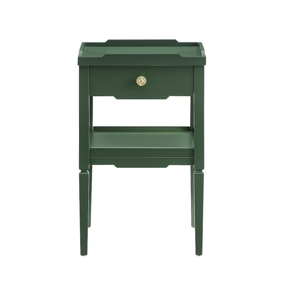 Comfort Pointe Finchley Vintage Green Wood 1-drawer Nightstand with Shelf