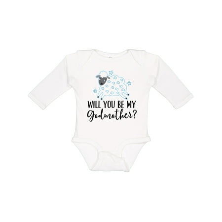 

Inktastic Will You Be My Godmother Proposal Gift Baby Boy Long Sleeve Bodysuit