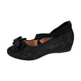 thumbnail image 6 of Rokment Women's Bow Wedge Strappy Ballet Flat for Ladies 2026 Spring Fall Suede Fashion Casual Pointed Toe Low Heel Slip on Dress Shoes A Size 6, 6 of 7