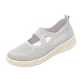 thumbnail image 2 of Domzle Orthopedic Shoes for Women Wide Width Breathable Knit Slip On Walking Sneakers with Arch Support Comfortable Lightweight Non Slip Casual Work Shoes Gray 39, 2 of 8