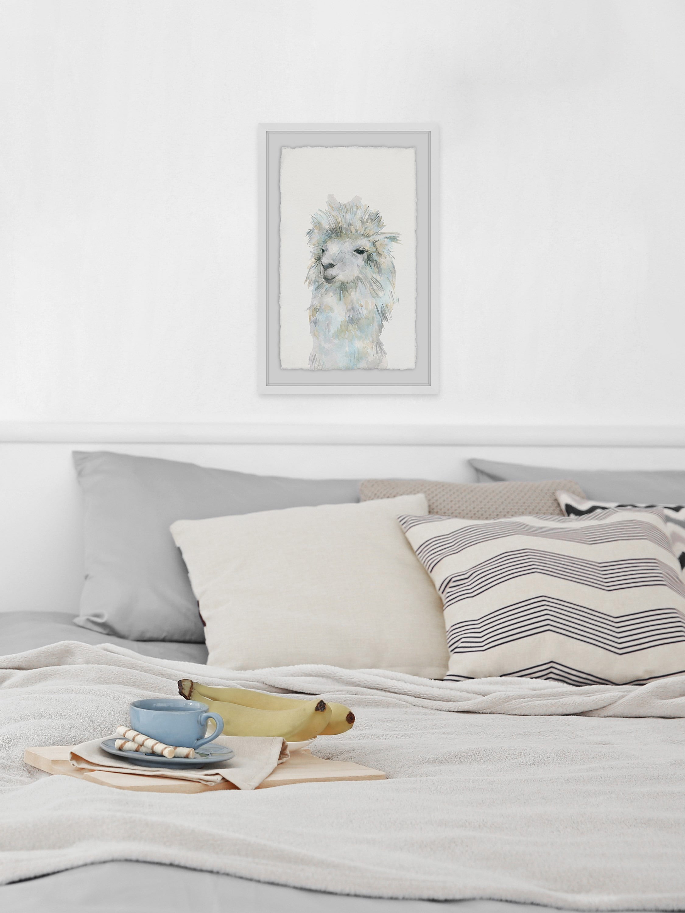 Fluffy White Framed Painting Print