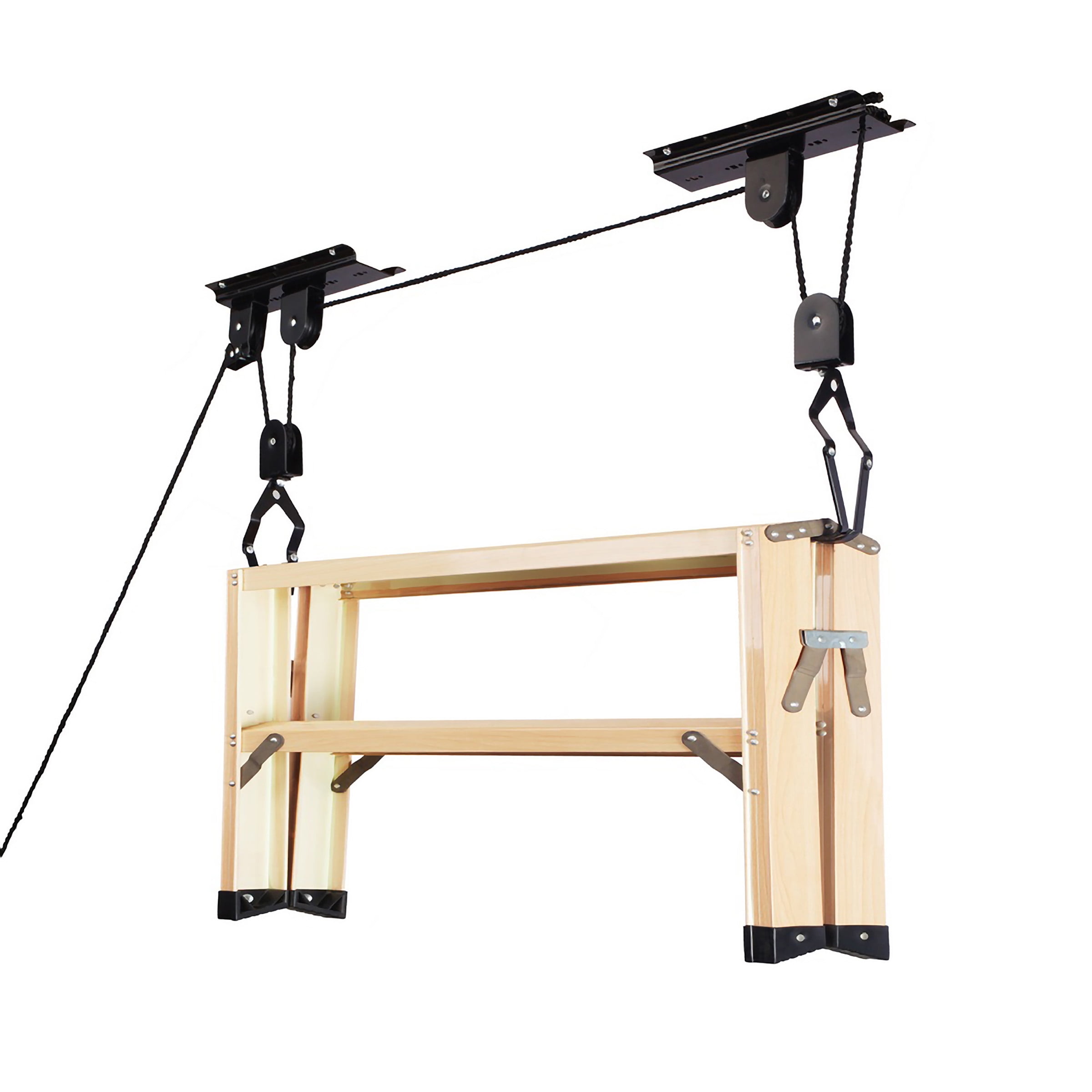 Bike Hoists – Overhead Pulley System with 100 lb Capacity for Bicycles or Ladders – Secure Garage Ceiling Storage by RAD Cycle (Set of 2)
