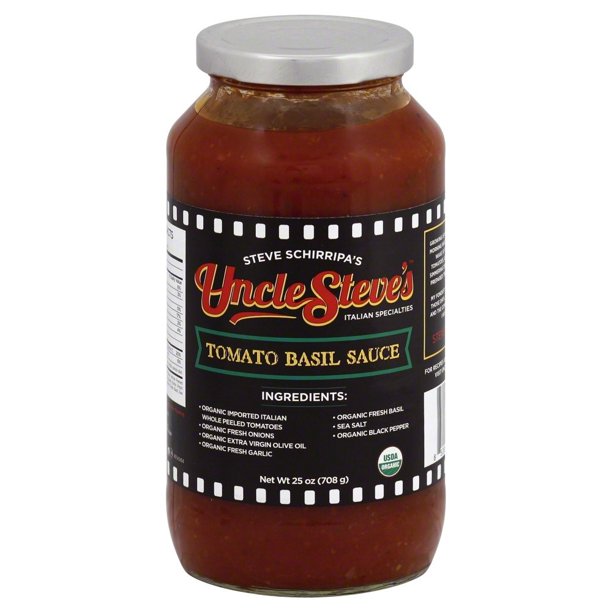 Uncle Steve's Pasta Sauce, Tomato Basil, 25 Oz