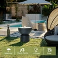 thumbnail image 4 of LuxenHome Dark Gray Resin Round Bubbler 18.7" Tall Outdoor Fountain with Lights, 4 of 7