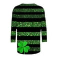 thumbnail image 5 of Yteetum 3/4 Length Sleeve Womens Tops Oversized Crewneck St Patricks Day Shamrocks Graphic Print T Shirt Womens Casual Plus Size Round Neck Loose Irish Festivities Three Quarter Sleeve Shirt, 5 of 6