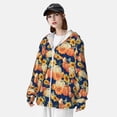 thumbnail image 3 of Daiia fall Pumpkin Daisy UPF 50+ Sun Protection Hoodie Jacket Lightweight Long Sleeve Sun Shirt for Women Men with Pocket Hiking Outdoor-X-Large, 3 of 7