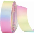 thumbnail image 1 of Cinta arcoíris de 27,3 yardas, 1 pulgada, satén de poliéster de una sola cara, cintas de colores pastel, cintas iridiscentes, 1 of 5