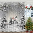 thumbnail image 3 of Christmas Snowman Shower Curtain, Grey Winter Snowflake Holiday Xmas Shower Curtains Set for Bathroom, Cute Gray Bathroom Decor Accessories with Hooks 72X 72 inch, 3 of 6