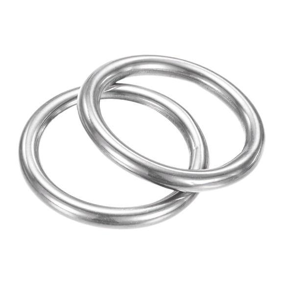 Uxcell 1 Inch Dia Metal O Rings [2Pcs] - 316 Stainless Steel 0.15 Inch THK Multi-Purpose Welded Round Rings Use for Crafts