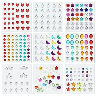 9 Sets Diy Face Stickers Gems Mermaid Face Jewels Stick On Crystal