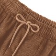 thumbnail image 6 of Lumtrix Women's Corduroy Pants Elastic High Waist Comfy Drawstring Straight Leg Pants Casual Loose Trendy Trousers with Pockets Khaki L, 6 of 7