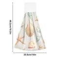 thumbnail image 6 of Yayeee Kitchen Hanging Hand Towels Set of 2 with Loop Bathroom Absorbent Tie Towel, Gray Seashell, 6 of 7