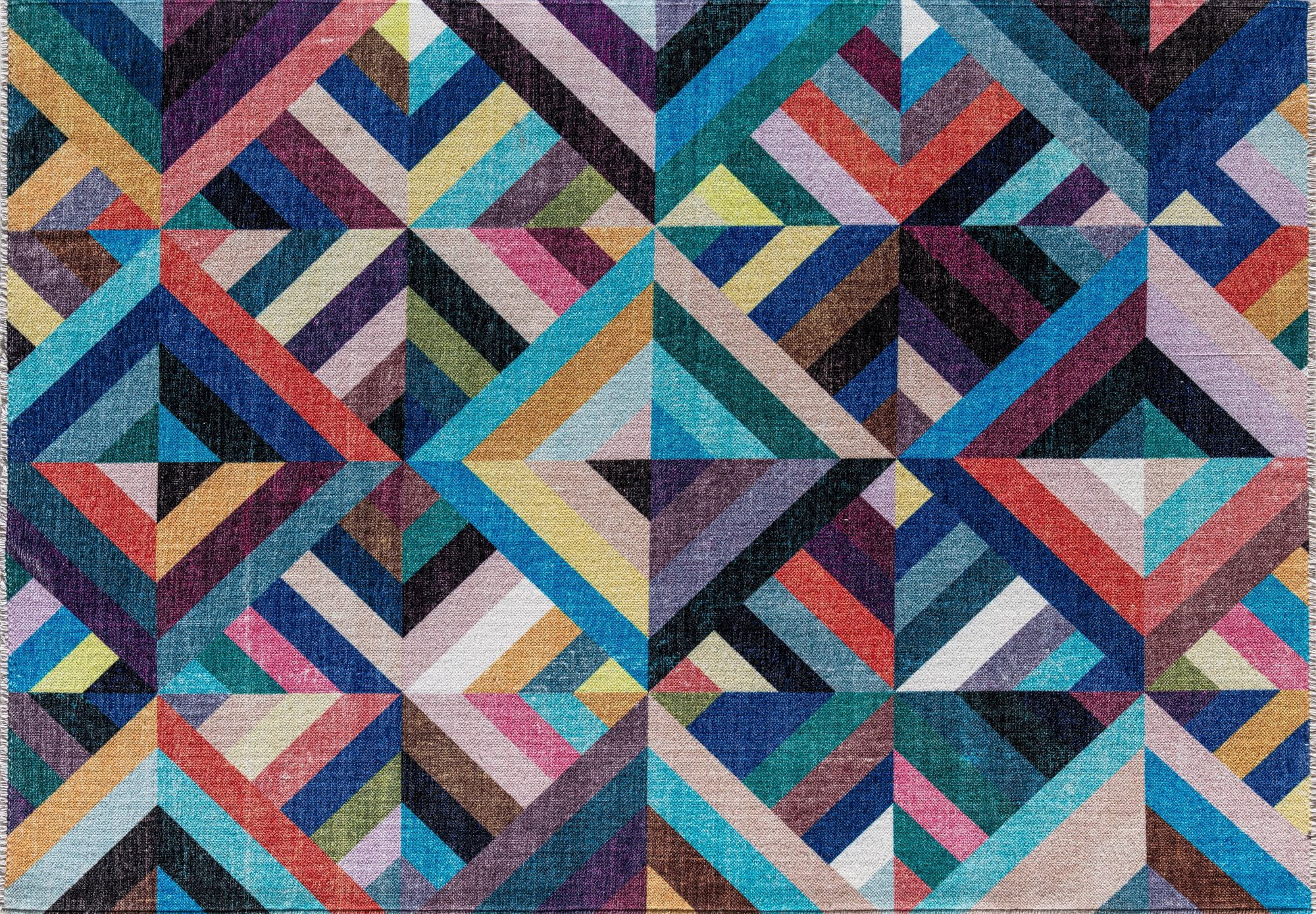Elizabeth Sutton MI25A Bright Side Abstract Modern Multicolor Area Rug, 7'10"X10'0"