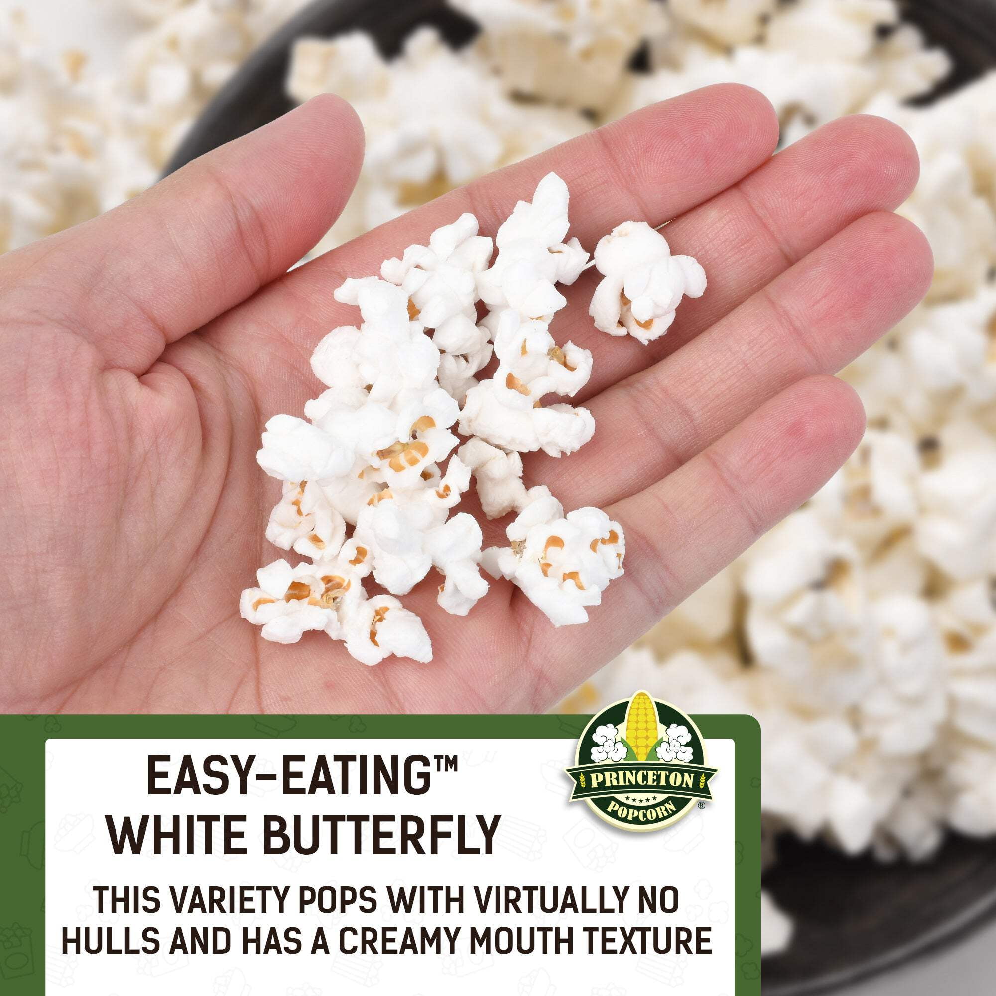 2lb Butterfly Shaped Unpopped White Popcorn Kernels