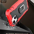 thumbnail image 5 of Dteck Back Case For Apple iPhone 13, Ring Stand Shockproof Hybrid Hard PC Soft Silicone Bumper Heavy Duty Shockproof Three Layer Drop Protective Girls Boy Cute Phone Case(Red+Black), 5 of 6