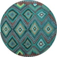 thumbnail image 1 of Ahgly Company Indoor Round Southwestern Light Blue Country Area Rugs, 7' Round, 1 of 4