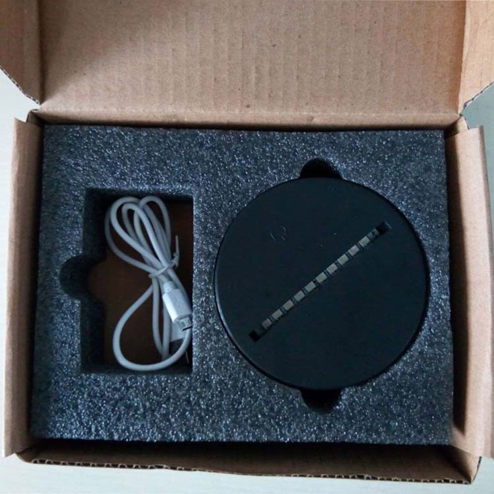 Details about / Led Lamp Touch Bases 3d Illusion Night Light 7 Colors Switch Replacement Base