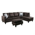 thumbnail image 4 of Aukfa Sectional Sofa, Living Room Couch with Storage Ottoman, Right Facing Chaise, Flannel, Espresso, 4 of 10