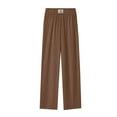 thumbnail image 6 of Cyglowse Drape High Rise Pull on Stretch Pants Breathable for Senior Women Light Brown L, 6 of 6