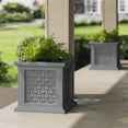 thumbnail image 5 of Pure Garden Outdoor Rattan Style Planter Box - 14.65-Inch Plant Pot, Gray, 5 of 7