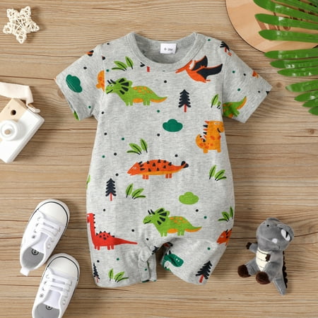 

PatPat Newborn Baby Boy Dinosaur Short Sleeve Romper Bodysuit Infant Cute Onesie Summer Jumpsuit Pajamas Outfits 0-18month