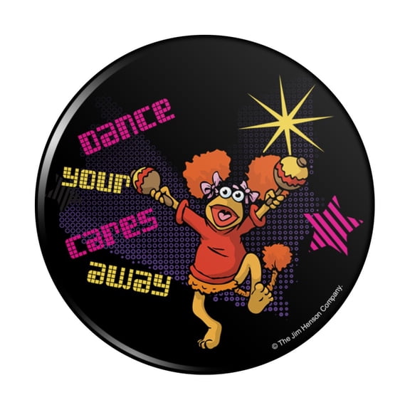 Dance Your Cares Aware Fraggle Rock Red Kitchen Refrigerator Locker Button Magnet